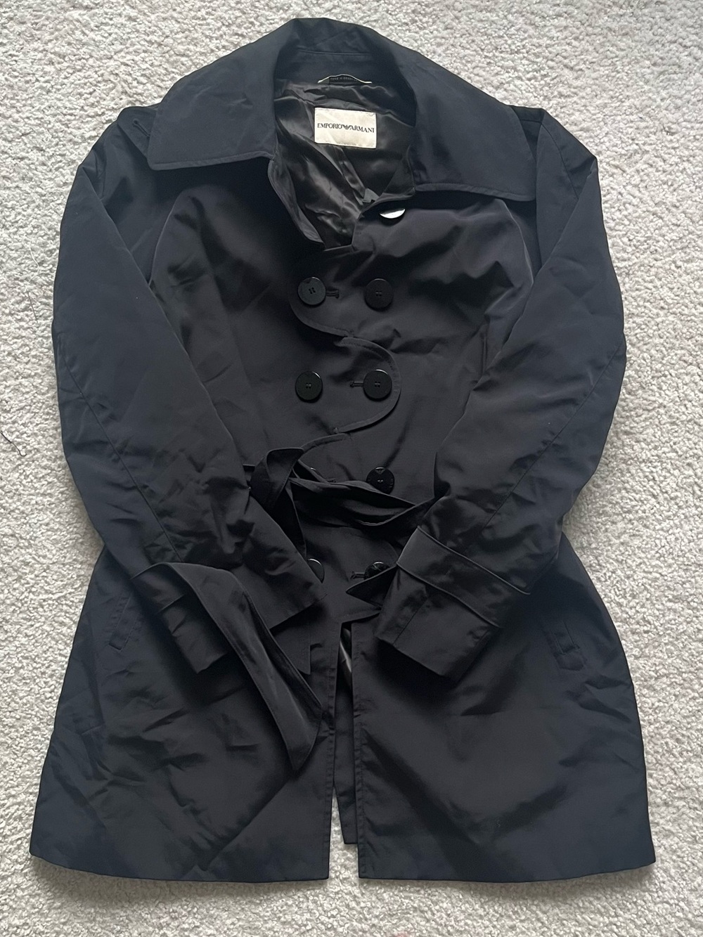 Black trench coat emporio armani